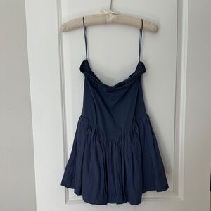 Free People Blue Strapless Mini Dress